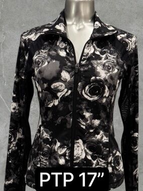 💟 GAP Active Black and White Rose Jacket